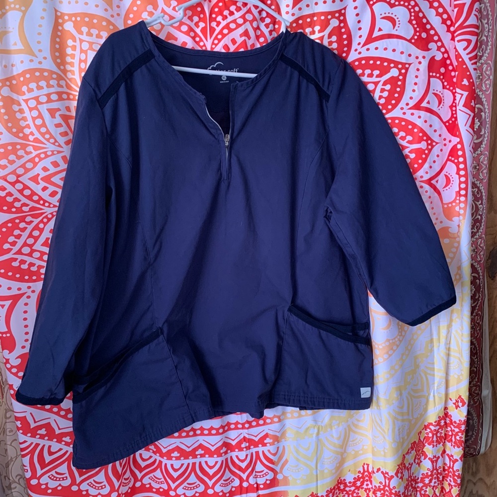 XL navy blue, ButterSoft 3/4 sleeve scrub top